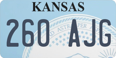 KS license plate 260AJG