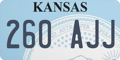 KS license plate 260AJJ