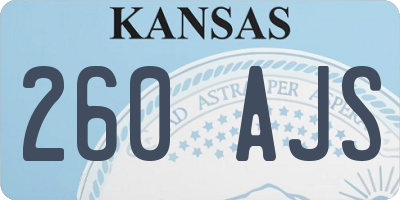 KS license plate 260AJS