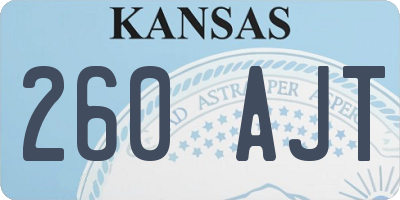 KS license plate 260AJT