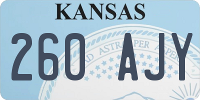 KS license plate 260AJY