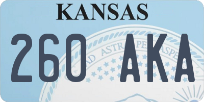 KS license plate 260AKA