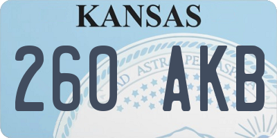 KS license plate 260AKB