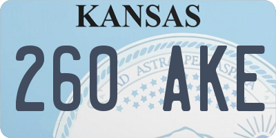 KS license plate 260AKE