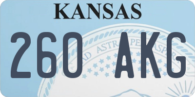 KS license plate 260AKG