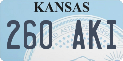 KS license plate 260AKI