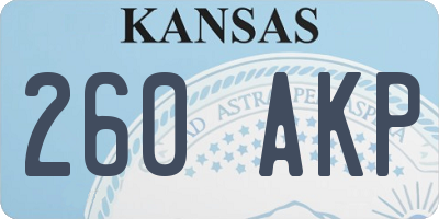 KS license plate 260AKP