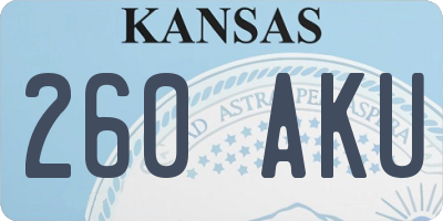 KS license plate 260AKU