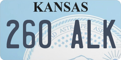 KS license plate 260ALK