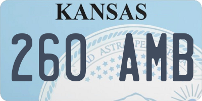 KS license plate 260AMB