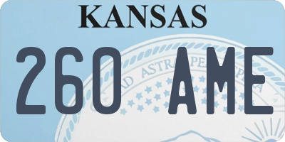 KS license plate 260AME