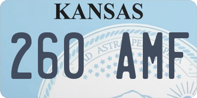 KS license plate 260AMF