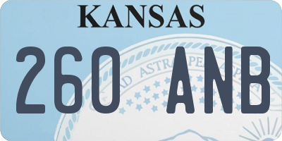 KS license plate 260ANB