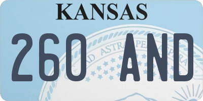 KS license plate 260AND
