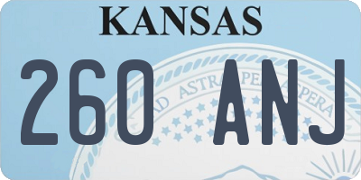KS license plate 260ANJ