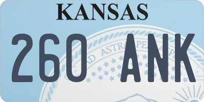 KS license plate 260ANK