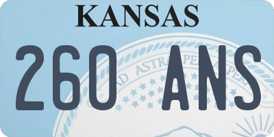 KS license plate 260ANS