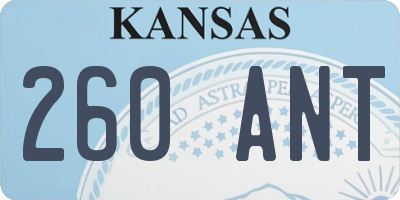 KS license plate 260ANT