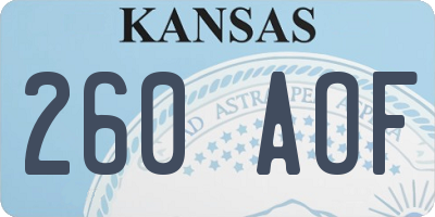 KS license plate 260AOF