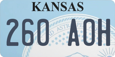 KS license plate 260AOH