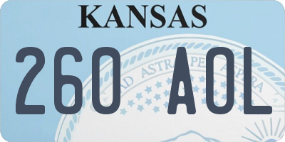 KS license plate 260AOL