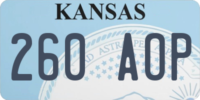 KS license plate 260AOP