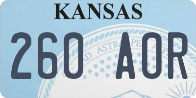 KS license plate 260AOR
