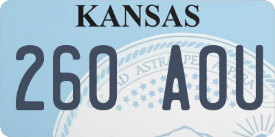 KS license plate 260AOU