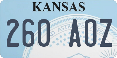 KS license plate 260AOZ