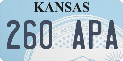 KS license plate 260APA