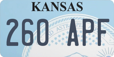 KS license plate 260APF
