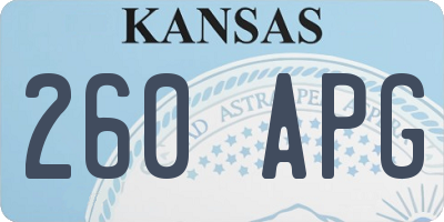 KS license plate 260APG