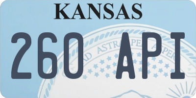 KS license plate 260API