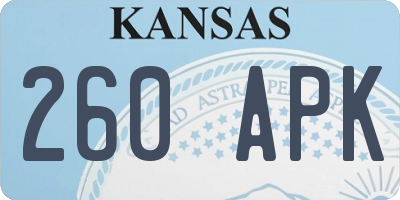 KS license plate 260APK