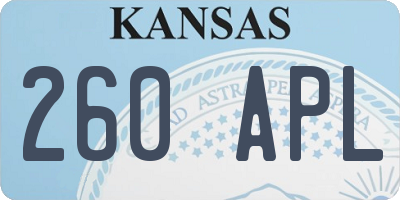 KS license plate 260APL