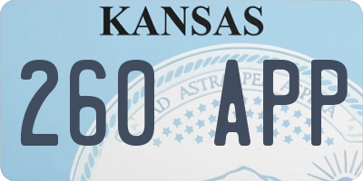 KS license plate 260APP