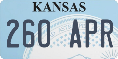 KS license plate 260APR