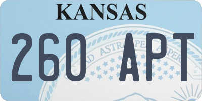 KS license plate 260APT