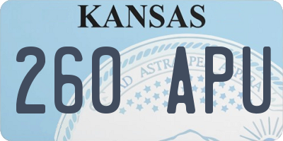 KS license plate 260APU