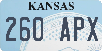 KS license plate 260APX