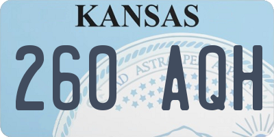 KS license plate 260AQH