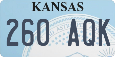 KS license plate 260AQK
