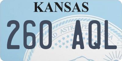 KS license plate 260AQL
