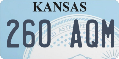 KS license plate 260AQM