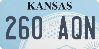 KS license plate 260AQN