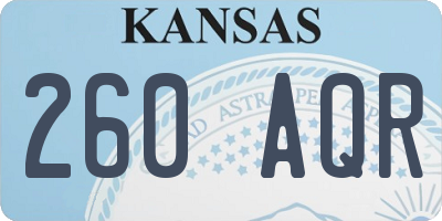 KS license plate 260AQR