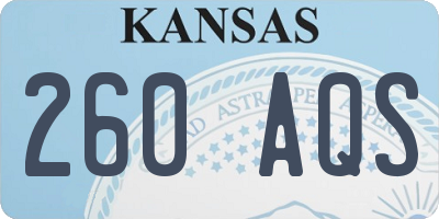 KS license plate 260AQS