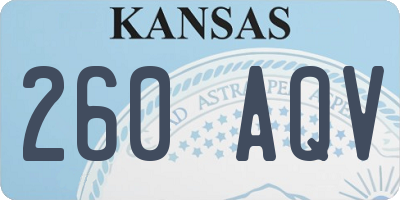KS license plate 260AQV