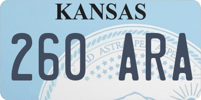 KS license plate 260ARA