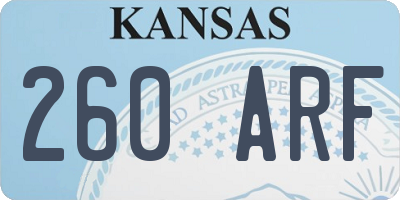 KS license plate 260ARF
